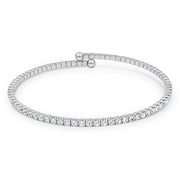 SO SEOUL Chiara Classic Single Row Austrian Crystal Circle Spiral Adjustable Open-End Bangle