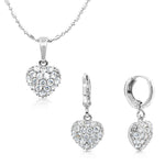 Load image into Gallery viewer, SO SEOUL Amora Love Heart Jewelry Set - Sparkling Diamond Simulant Cubic Zirconia with Pendant Necklace and Hoop Earrings
