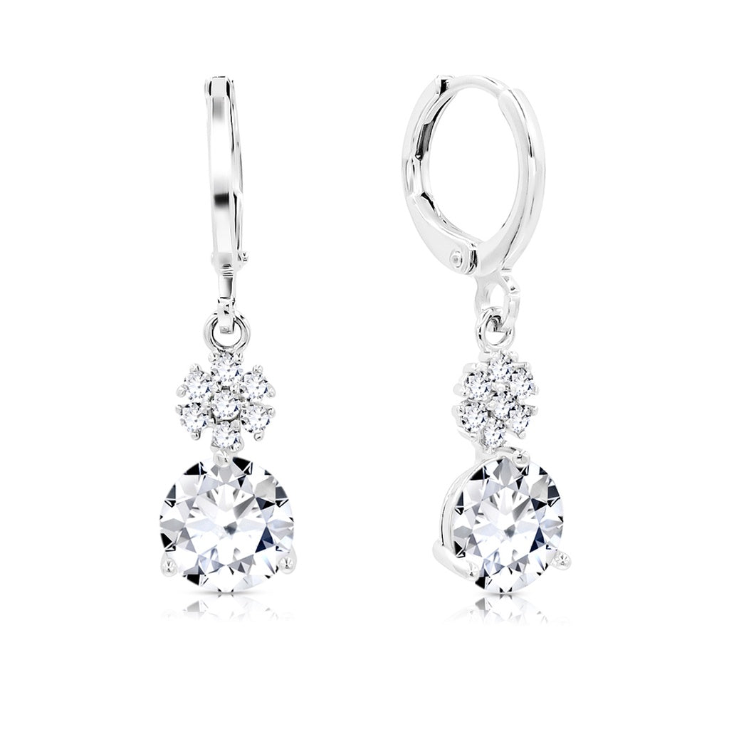 SO SEOUL Callista Sun Burst Diamond Simulant Zirconia Drop Earrings