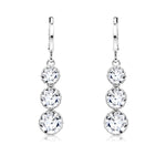 Load image into Gallery viewer, SO SEOUL Lila Crown Triple Round Diamond Simulant Cubic Zirconia Hoop or Clip-On Earrings
