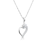 Load image into Gallery viewer, SO SEOUL Amora Open Heart Diamond Simulant Zirconia Pendant Necklace
