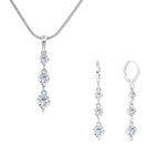 Load image into Gallery viewer, SO SEOUL Amora Cascade - Triple Heart Cubic Zirconia Necklace and Earrings Set
