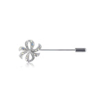 Load image into Gallery viewer, SO SEOUL Aurore Boreale Crystal Ribbon Bow Lapel Pin – Elegant Austrian Crystal Metal Brooch
