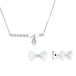 Load image into Gallery viewer, SO SEOUL Claire Ribbon Bow Elegance - Mother of Pearl and Cubic Zirconia Jewelry Set
