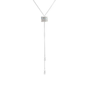 SO SEOUL Sequoia 3D Cube - Aurora Borealis Austrian Crystal Adjustable Lariat Necklace