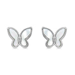 Load image into Gallery viewer, SO SEOUL &#39;Claire Butterfly&#39; Stud Earrings with Mother of Pearl or Abalone Shell Inlay
