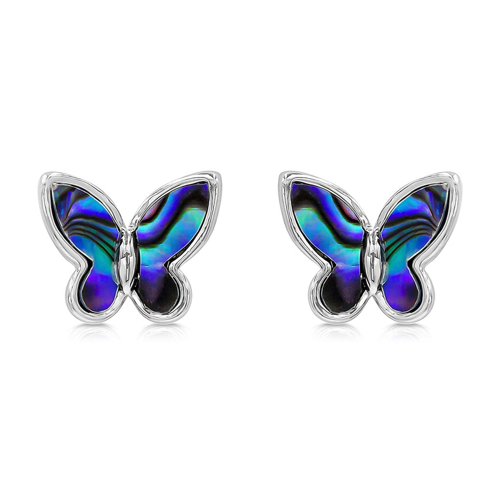 SO SEOUL 'Claire Butterfly' Stud Earrings with Mother of Pearl or Abalone Shell Inlay