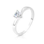 Load image into Gallery viewer, SO SEOUL Amora Heart-Shaped 0.25 CARAT Diamond Simulant Cubic Zirconia Silver Ring
