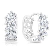 SO SEOUL Marquise-Cut Diamond Simulant Cubic Zirconia Huggie Hoop Clip Earrings