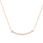 Load image into Gallery viewer, SO SEOUL Chic Smiley Curve Austrian Crystal Rose Gold Necklace
