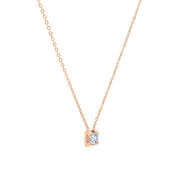 SO SEOUL Athena 0.5 CT Solitaire Diamond Simulant Zircon Rose Gold Fixed Necklace