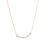 Load image into Gallery viewer, SO SEOUL Chic Smiley Curve Austrian Crystal Rose Gold Necklace
