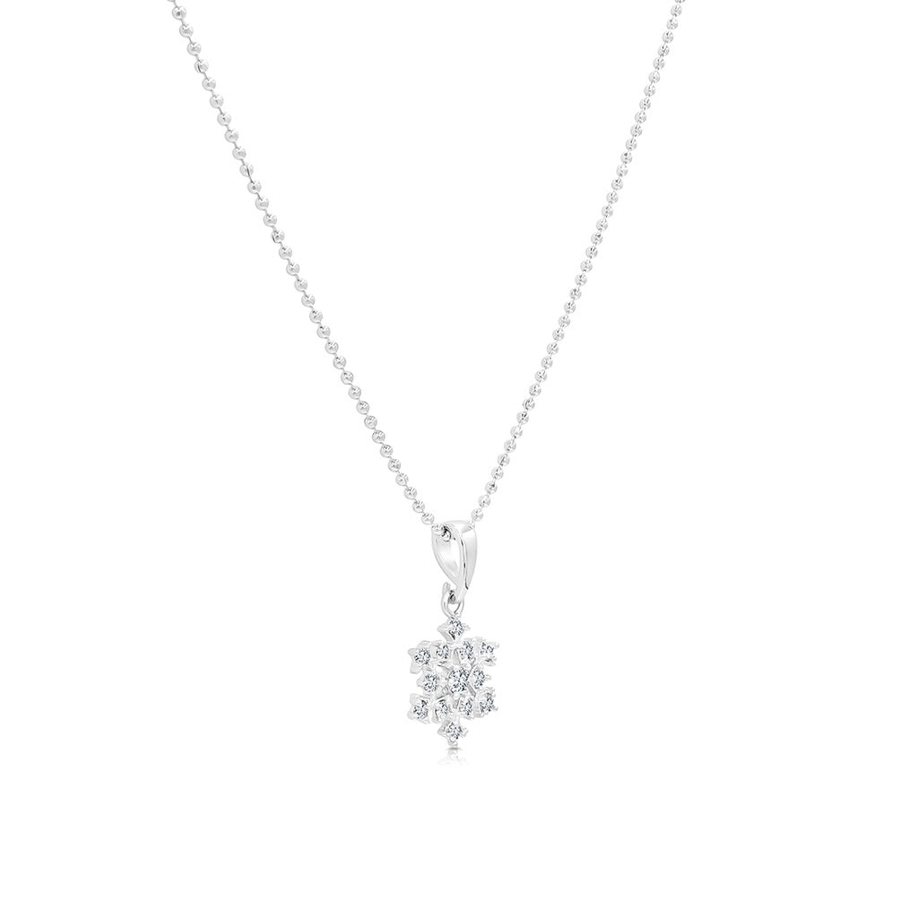 SO SEOUL 'Let it Snow' - Brilliance Snowflake Cubic Zirconia Hoop Earrings and Pendant Necklace
