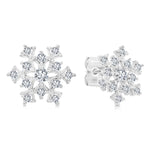 Load image into Gallery viewer, SO SEOUL &#39;Let it Snow&#39; Snowflake Stud Earrings with Diamond Simulant Cubic Zirconia
