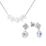 Load image into Gallery viewer, SO SEOUL Ghent Aurore Boreale Swarovski® Crystal Beads Pendant Necklace and Pierced Stud Earrings Jewelry Set
