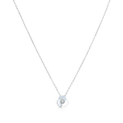 SO SEOUL Claire Triple Flower Petal Mother of Pearl or Abalone Shell Pendant Necklace with Austrian Crystals