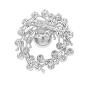 SO SEOUL Leilani Oversized Pearl in the Nest Aurore Boreale Austrian Crystal Rollover Clasp Brooch