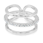 Load image into Gallery viewer, SO SEOUL Bianca Triple-Layer Ring with White Austrian Crystal Accents
