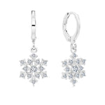 Load image into Gallery viewer, SO SEOUL &#39;Let it Snow&#39; - Brilliance Snowflake  Cubic Zirconia Hoop or Clip-On Earrings Set
