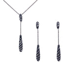 Load image into Gallery viewer, SO SEOUL Elegant White or Black Swarovski® Crystal Drop Earrings and Pendant Necklace Set
