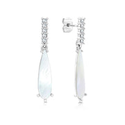 SO SEOUL Claire Elegance Mother of Pearl Long Teardrop Stud Earrings