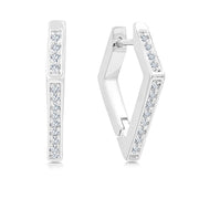 SO SEOUL Diamond-Shape Accent Cubic Zirconia Huggie Hoop Earrings
