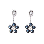 Load image into Gallery viewer, SO SEOUL &#39;Leilani&#39; Flower Montana Blue and White Swarovski® Crystals Dangle Earring Jackets
