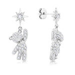 Load image into Gallery viewer, SO SEOUL Rising Star Teddy Bear Diamond Simulant Cubic Zirconia Dangle Earrings
