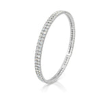 Load image into Gallery viewer, SO SEOUL Chiara Elegance Twin-Row White Austrian Crystal Open Bangle
