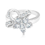 Load image into Gallery viewer, SO SEOUL Leilani Floral Wreath Design Diamond Simulant Cubic Zirconia Silver Ring
