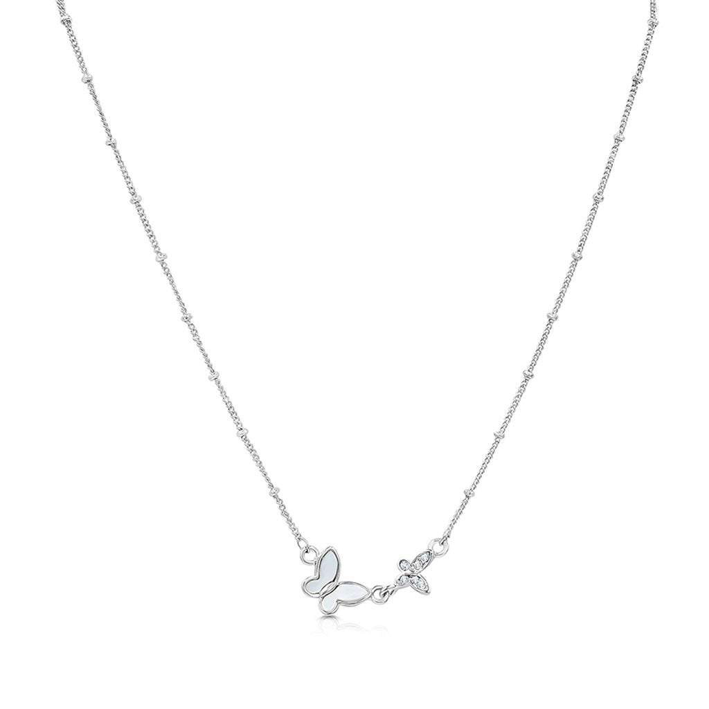 SO SEOUL 'Claire Butterfly' Pendant Necklace with Mother of Pearl or Abalone Shell
