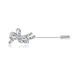 Load image into Gallery viewer, SO SEOUL Austrian Crystal Ribbon Bow Lapel Pin - Aurore Boreale Metal Brooch
