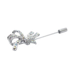 Load image into Gallery viewer, SO SEOUL Austrian Crystal Ribbon Bow Lapel Pin - Aurore Boreale Metal Brooch
