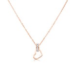 Load image into Gallery viewer, SO SEOUL Aurelia Interlocking Heart with Square Diamond Simulant Accents Rose Gold Pendant Necklace
