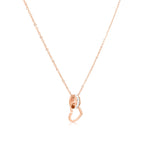 Load image into Gallery viewer, SO SEOUL Aurelia Interlocking Heart with Square Diamond Simulant Accents Rose Gold Pendant Necklace
