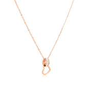 SO SEOUL Aurelia Barrel Love Interlocking Diamond Simulant Cubic Zirconia Rose Gold Pendant Necklace