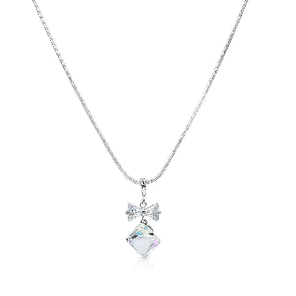SO SEOUL Sequoia Aurore Boreale or Vitrail Light Swarovski® Crystal Pendant Necklace and Stud Earrings Set