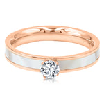 Load image into Gallery viewer, SO SEOUL Claire Elegant Rose Gold Plated Cubic Zirconia Solitaire Ring
