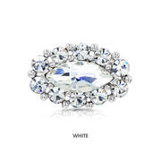 SO SEOUL Halo Oval Mirror Shaped Austrian Crystal Mini Baby Brooch Keronsang Pin Hijab