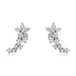 Load image into Gallery viewer, SO SEOUL Leilani Floral Solitaire Diamond Simulant Cubic Zirconia Ear Climber Earrings
