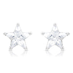 Load image into Gallery viewer, SO SEOUL Stellar Grace - Radiant Star Diamond Simulant Silver Stud Earrings
