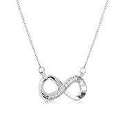 SO SEOUL Infinite Love Infinity Endless Diamond Simulant Cubic Zirconia with Fixed Chain Necklace