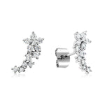 Load image into Gallery viewer, SO SEOUL Leilani Floral Solitaire Diamond Simulant Cubic Zirconia Ear Climber Earrings
