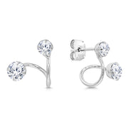 SO SEOUL Austrian Crystal Sparkle Dangle Curved Earring Jackets