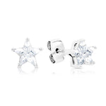 Load image into Gallery viewer, SO SEOUL Stellar Grace - Radiant Star Diamond Simulant Silver Stud Earrings
