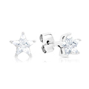 SO SEOUL Stellar Grace - Radiant Star Diamond Simulant Silver Stud Earrings