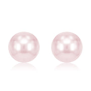 SO SEOUL Exquisite Swarovski® Crystal Pearl Classic White Pink Grey Round Pierced Stud Earrings