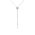 Load image into Gallery viewer, SO SEOUL &#39;Let it Snow&#39; Snowflake Lariat Necklace with Aurore Boreale Austrian Crystals
