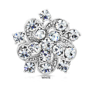 SO SEOUL Leilani Blossom Brooch - Multicolored Austrian Crystal Hijab Pin Featuring White, Aurore Boreale, Purple, Amethyst & Pink Tones