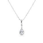 Load image into Gallery viewer, SO SEOUL Luxury Crown Teardrop and Round Diamond Simulant  Cubic Zirconia Pendant Necklace

